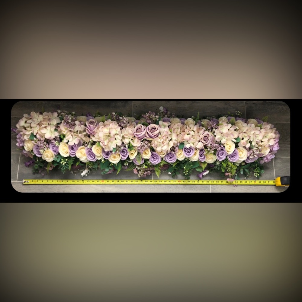 Floral Centerpiece Arrangement in Lavender and Cream - Home Accents